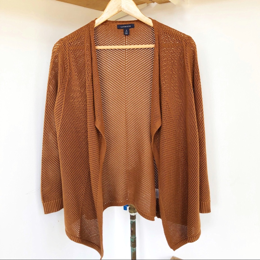 LAND’S END • Burnt Orange Open Front Cardigan